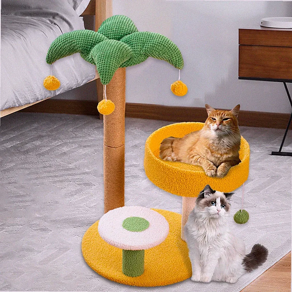 Kratzbaum für Katzen, Kletterkatze, Kokosnusspalme, für springende Kätzchen