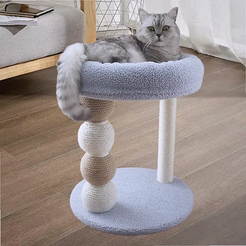 Kratzbaum für Katzen mit Teppichboden, kleiner Kratzbaum, Sitzstange