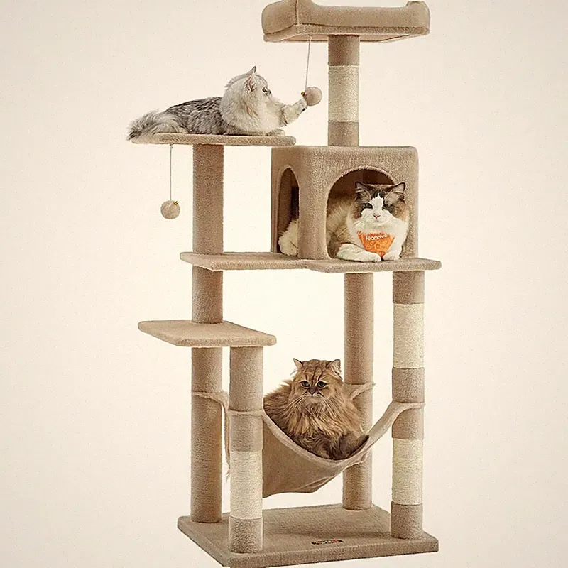 Kratzbaum für Katzen PCT161K01V1, 143 cm, hellbraun – B