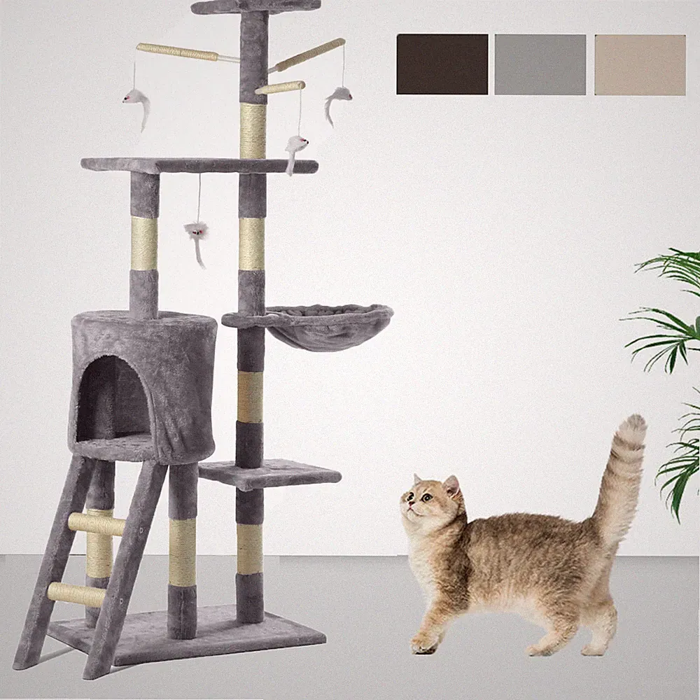Kratzbaum Große Katzen Kletterbaum Katzenbaum XXL Katzenkratzbaum Stabil 143 cm