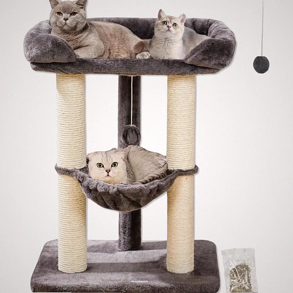 Kratzbaum Katze 72cm Sisal Hängematte Liegefläche Kratzen Plüsch