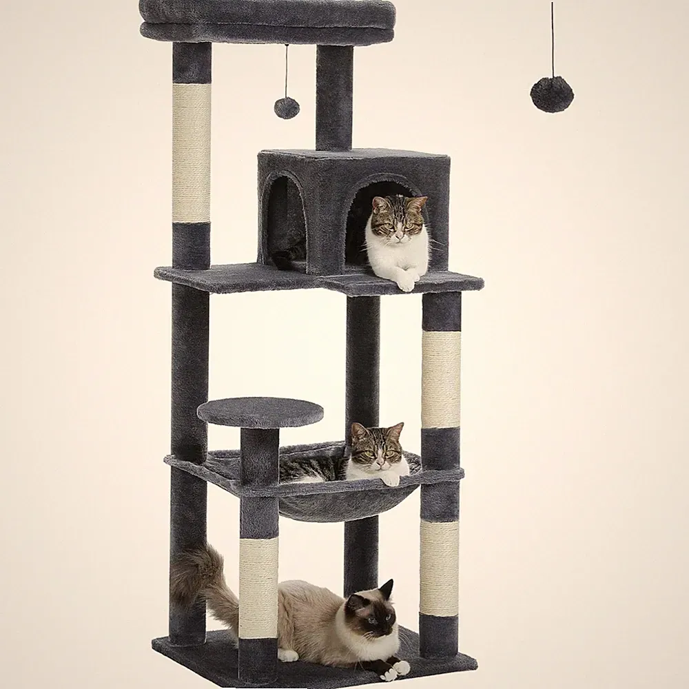 Kratzbaum Katzen Kratzbaum groß stabile Katzenbaum 143cm Modern