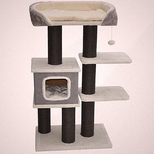 Kratzbaum Katzenbaum beige 60x40x120 cm