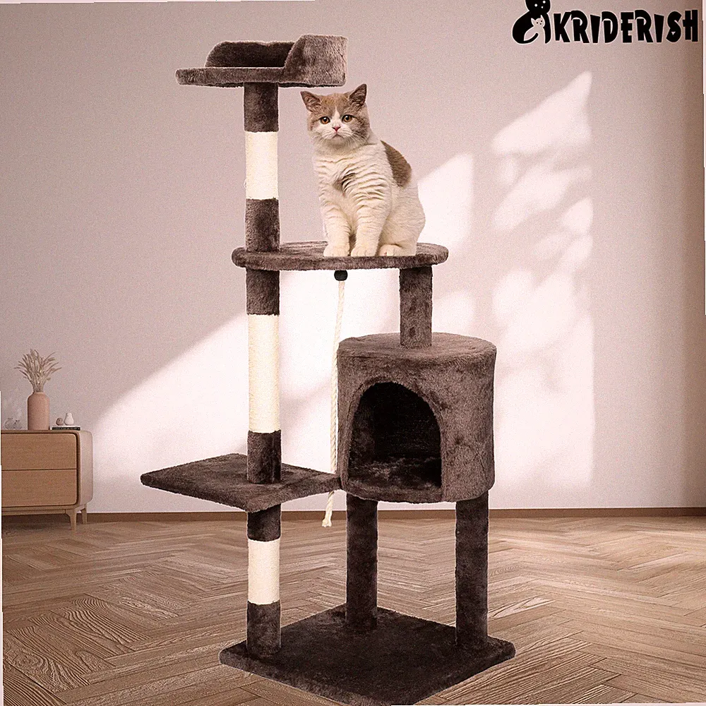 Kratzbaum Katzenbaum Katzenkratzbaum 112 cm Kletterbaum Spielbaum dunkelbraun