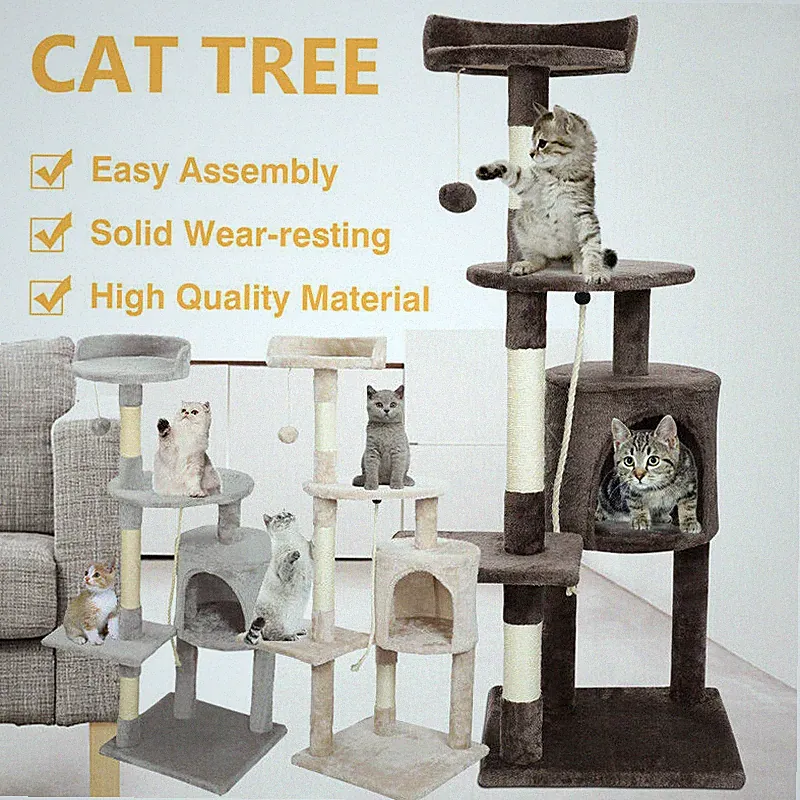 Kratzbaum Katzenbaum Katzenkratzbaum 112cm XXL Kletterbaum Spielbaum für Katzen