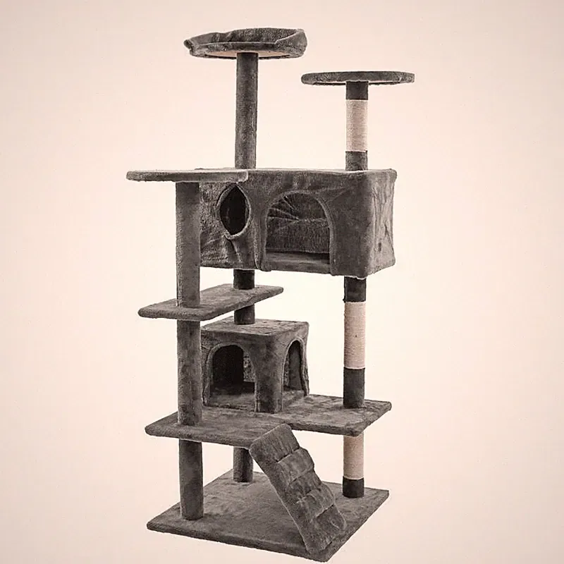 Kratzbaum Katzenbaum Katzenkratzbaum 130 cm Kletterbaum Coco Spielbaum Hellgrau