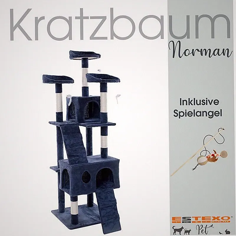 Kratzbaum Katzenbaum Katzenkratzbaum 170 cm Kletterbaum Spielbaum Dunkelgrau