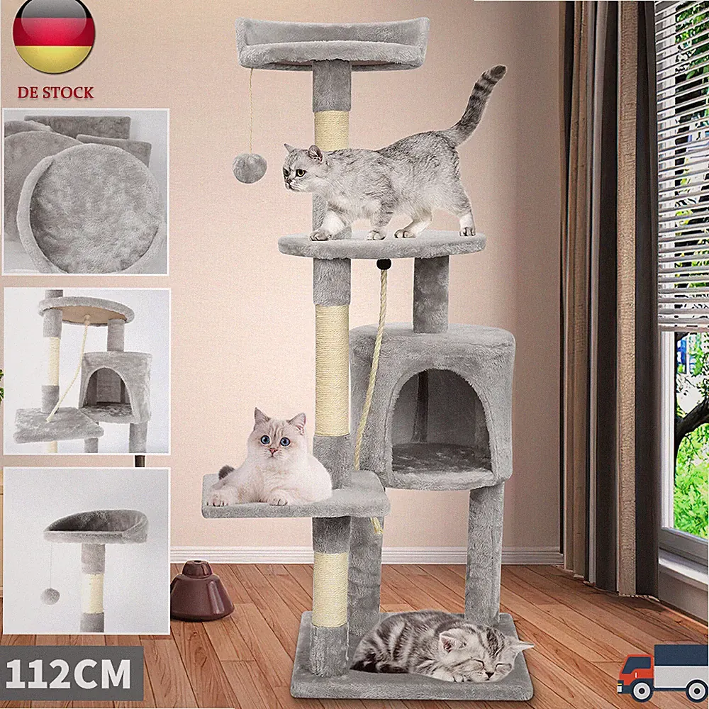 Kratzbaum Katzenbaum Katzenkratzbaum Kletterbaum Spielbaum für Katzen 122 cm XL