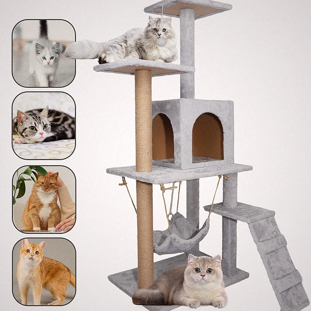 Kratzbaum Katzenbaum Katzenkratzbaum Kletterbaum Spielbaum für Katzen 125 cm XL