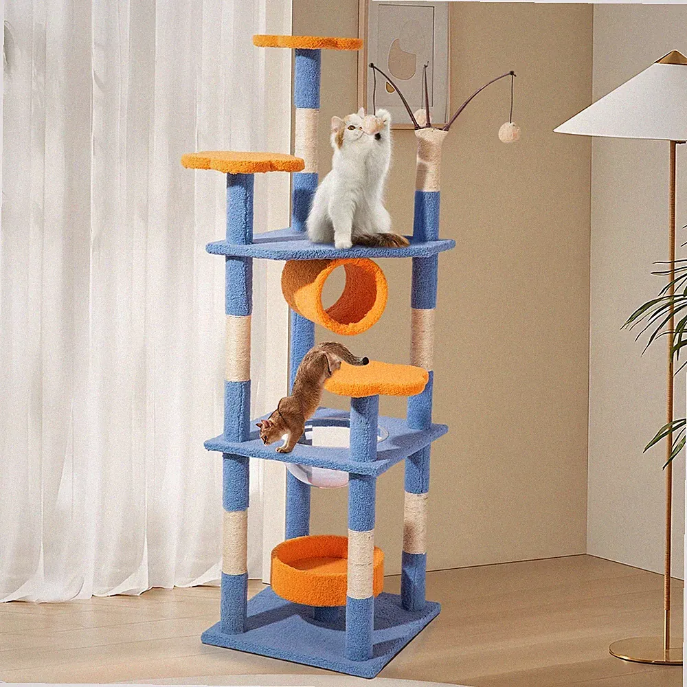 Kratzbaum Katzenbaum Katzenkratzbaum Kletterbaum Spielbaum für Katzen 155cm c3