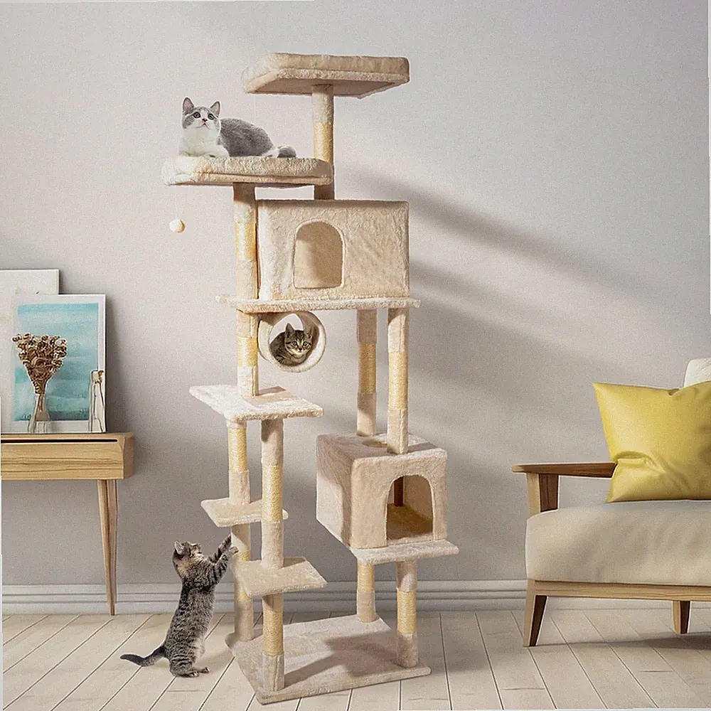 Kratzbaum Katzenbaum Katzenkratzbaum Kletterbaum Spielbaum für Katzen 203cm y224
