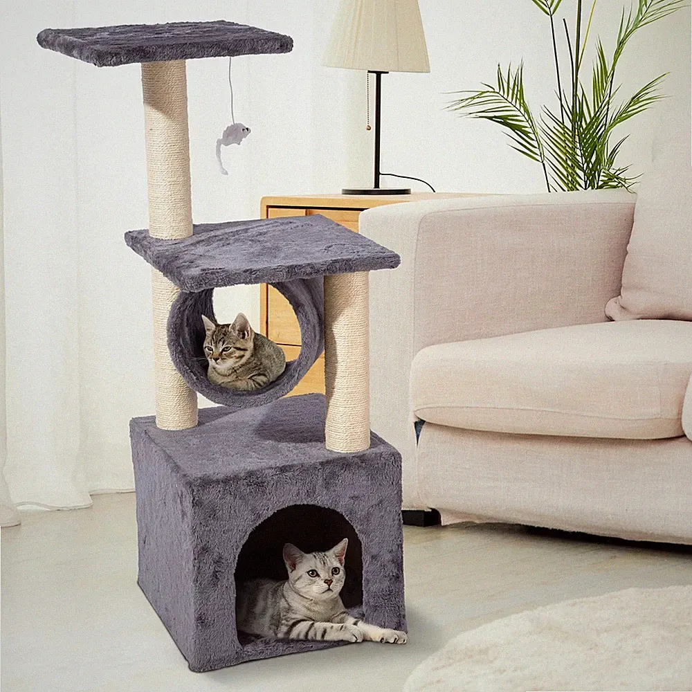 Kratzbaum Katzenbaum Katzenkratzbaum Kletterbaum Spielbaum für Katzen 90cm -y080