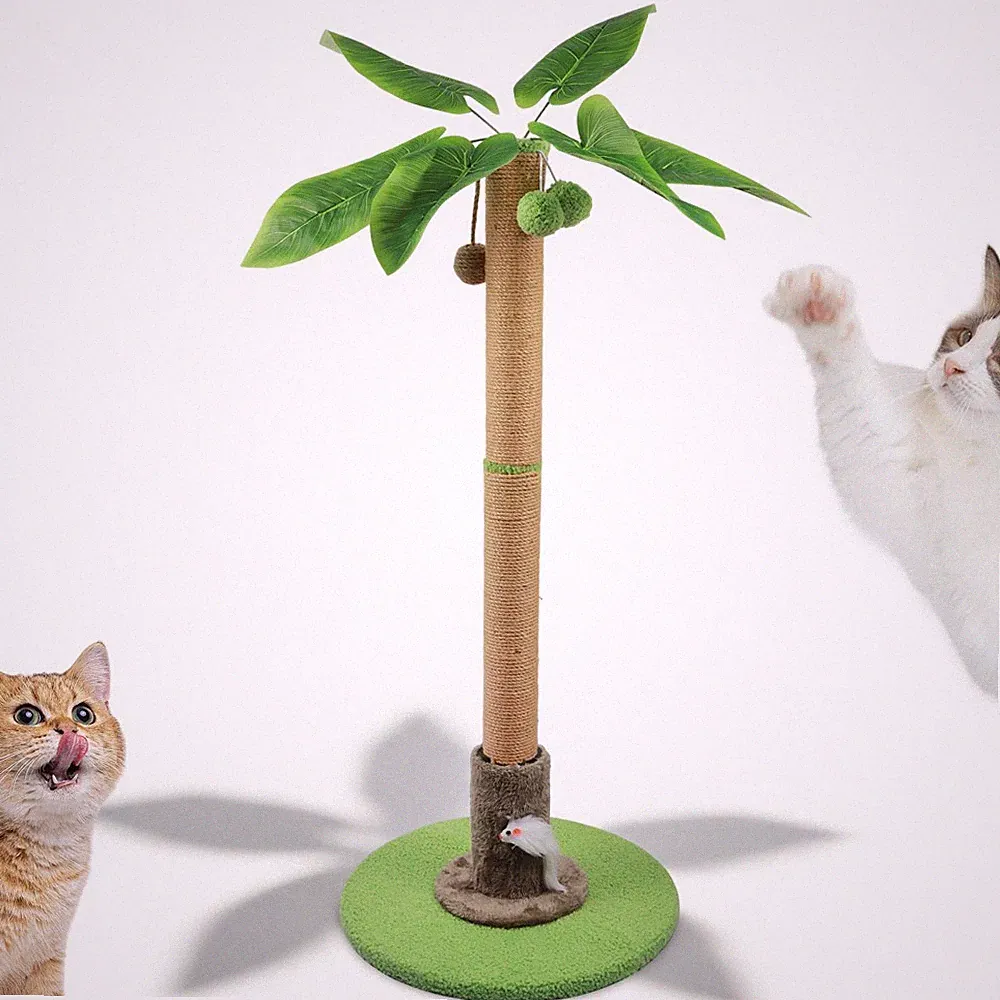 Kratzbaum Katzenbaum Kletterbaum Kokospalme mit Frottee & Sisal Kratzsäule 85 cm