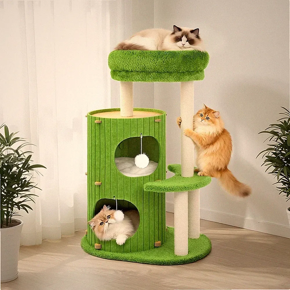 Kratzbaum Katzenbaum Kletterbaum mit Kratztonne Sisal Spielbaum 93cm Top