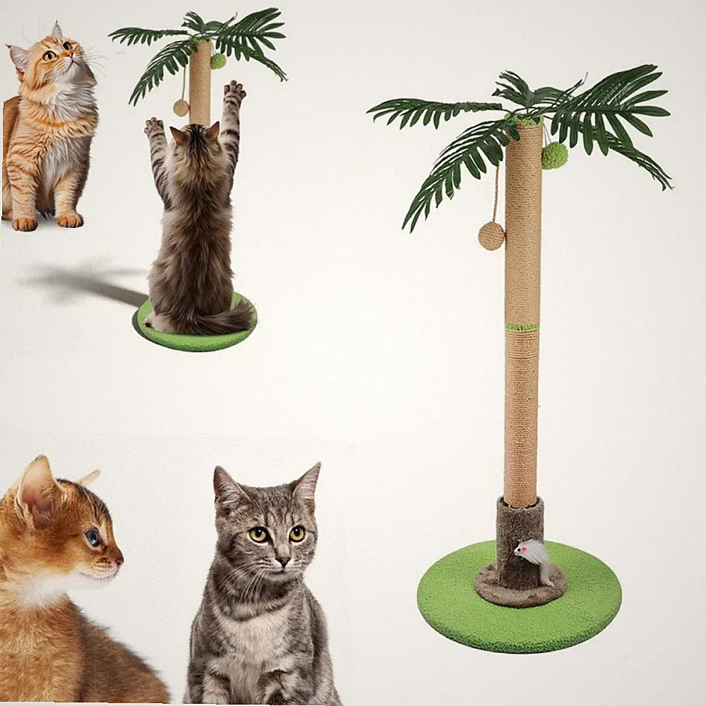 Kratzbaum Katzenbaum Kletterbaum Palme mit Frottee & Sisal Kratzsäule 85 cm Höhe