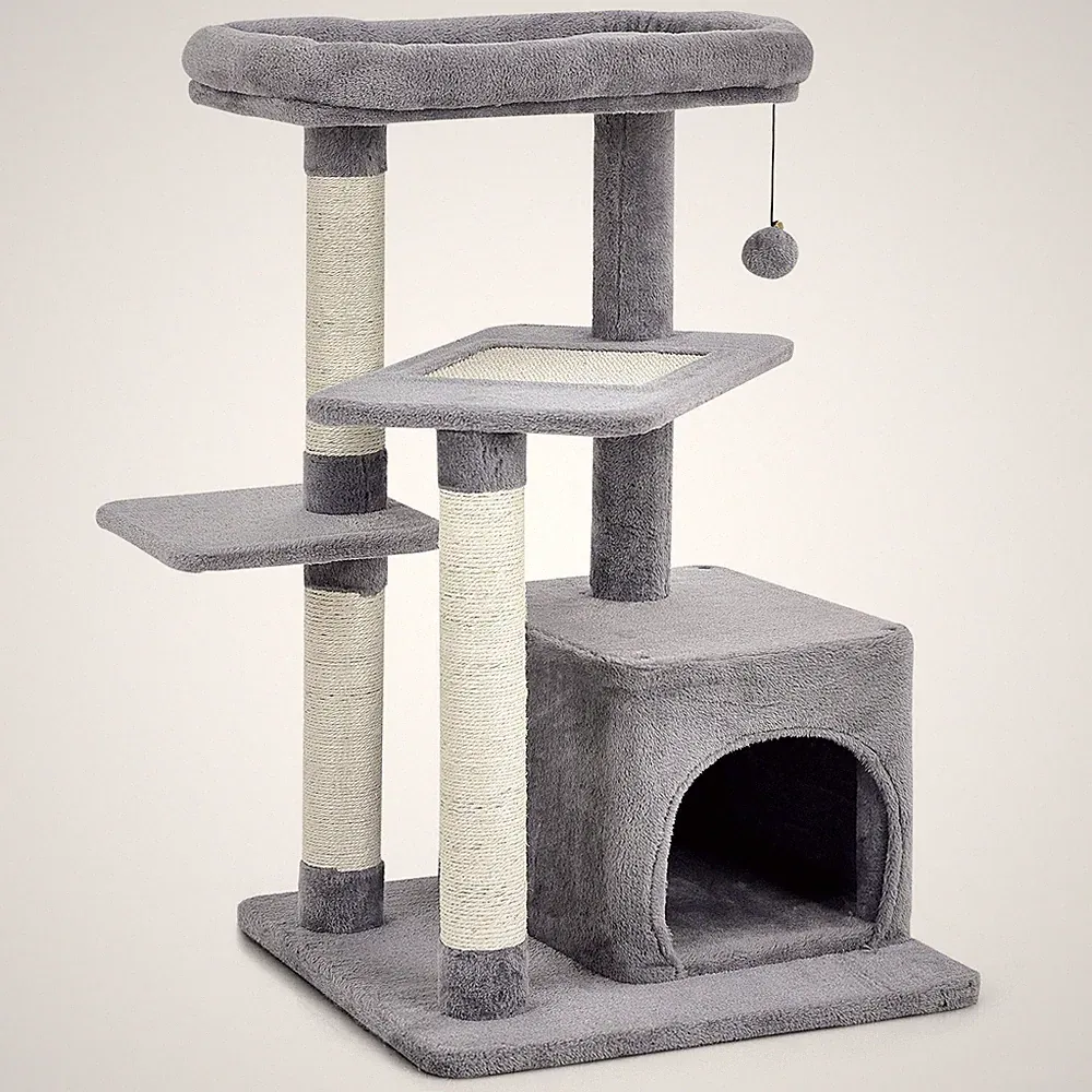 Kratzbaum Katzenbaum mit Katzenhöhle Katzenmöbel Kletterbaum Klein 85cm