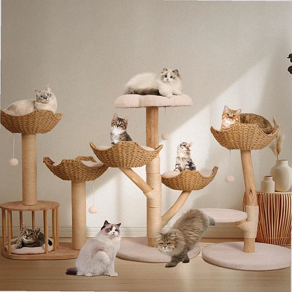 Kratzbaum Katzenbaum Sisal große Katzen Kletterbaum Katzenkratzbaum Massivholz