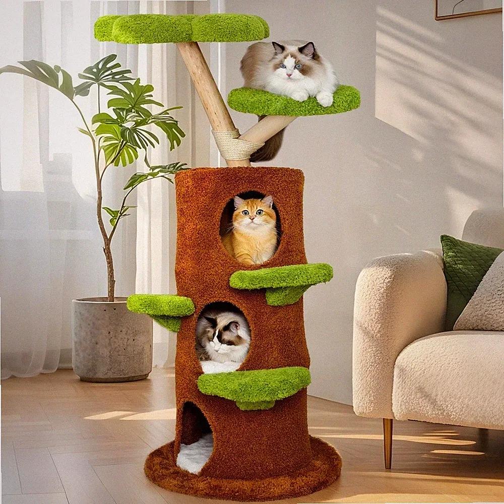 Kratzbaum Katzenbaum Sisal große Katzen XXL Kletterbaum 148 cm Katzenkratzbaum