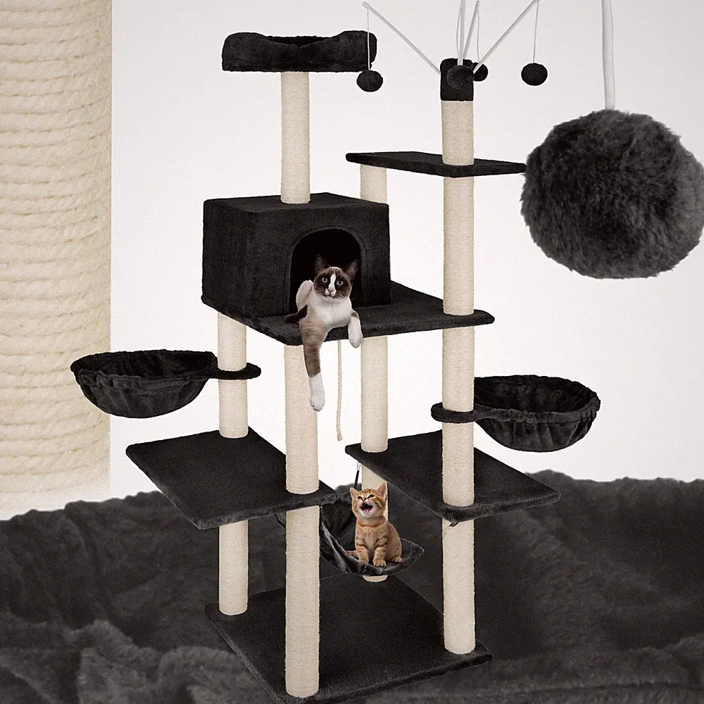 Kratzbaum Katzenbaum Sisal große Katzen XXL Kletterbaum 165 cm Katzenkratzbaum
