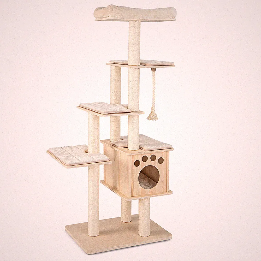 Kratzbaum Katzenbaum Sisal Holz Kletterbaum stabil xxl 170cm