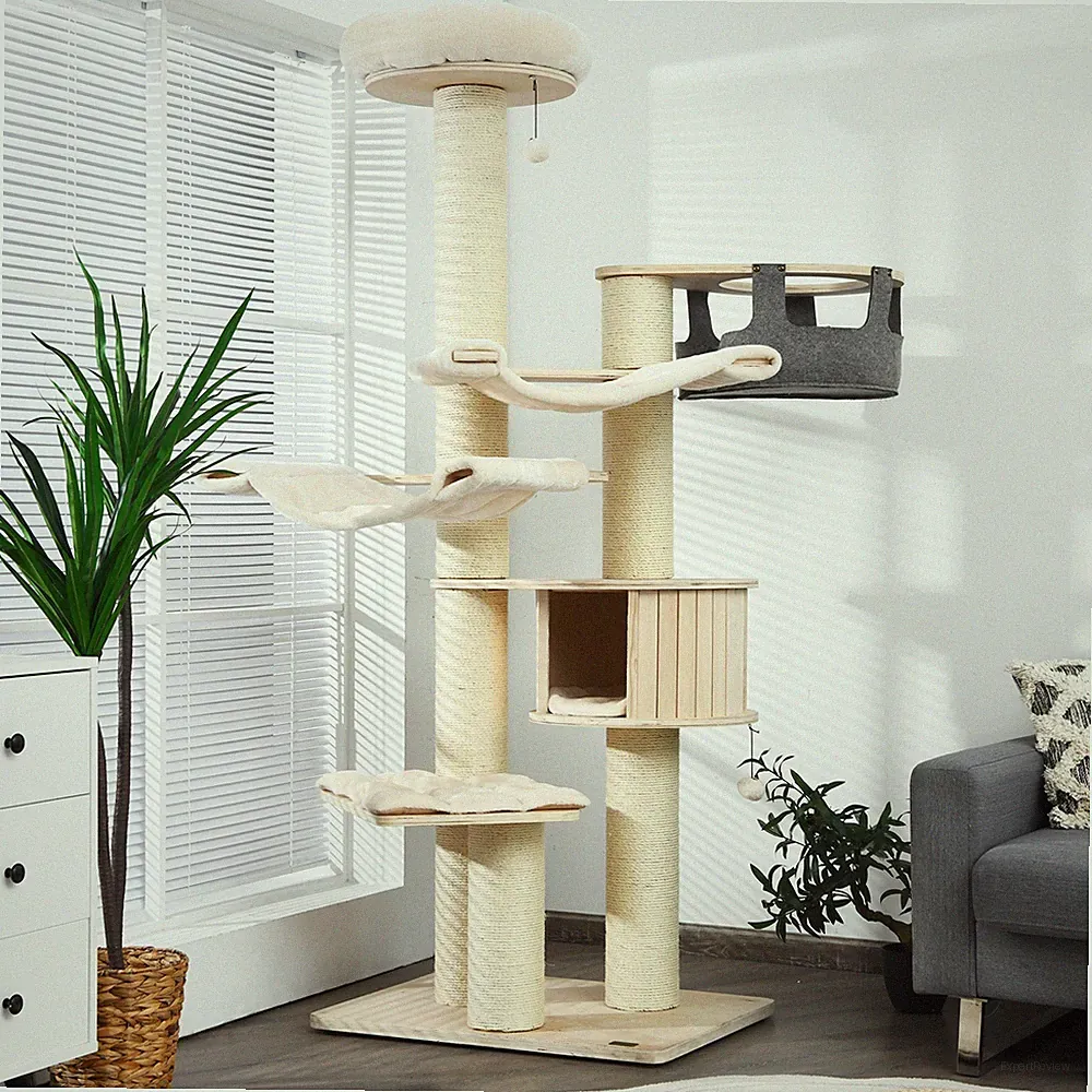 costway kratzbaum beige