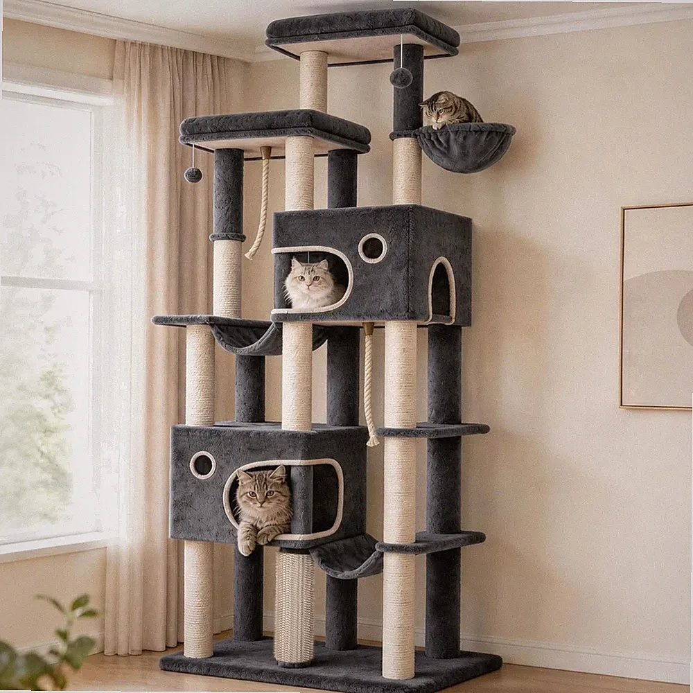 Kratzbaum Katzenbaum XXL Kratzstämme Hängematten Katzenkorb Spielplatz