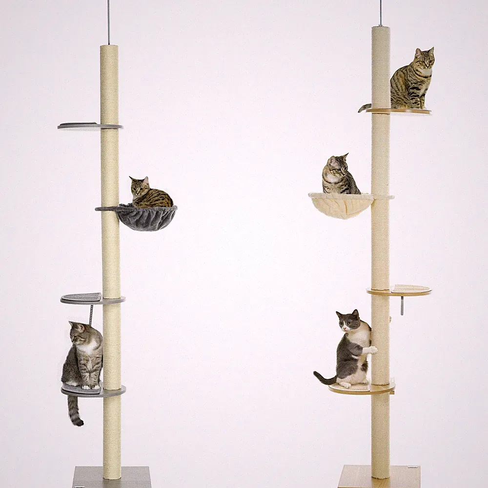 Kratzbaum, Katzenkratzbaum Deckenhoch, 230-250 cm, Kletterbaum Höhenverstellbar