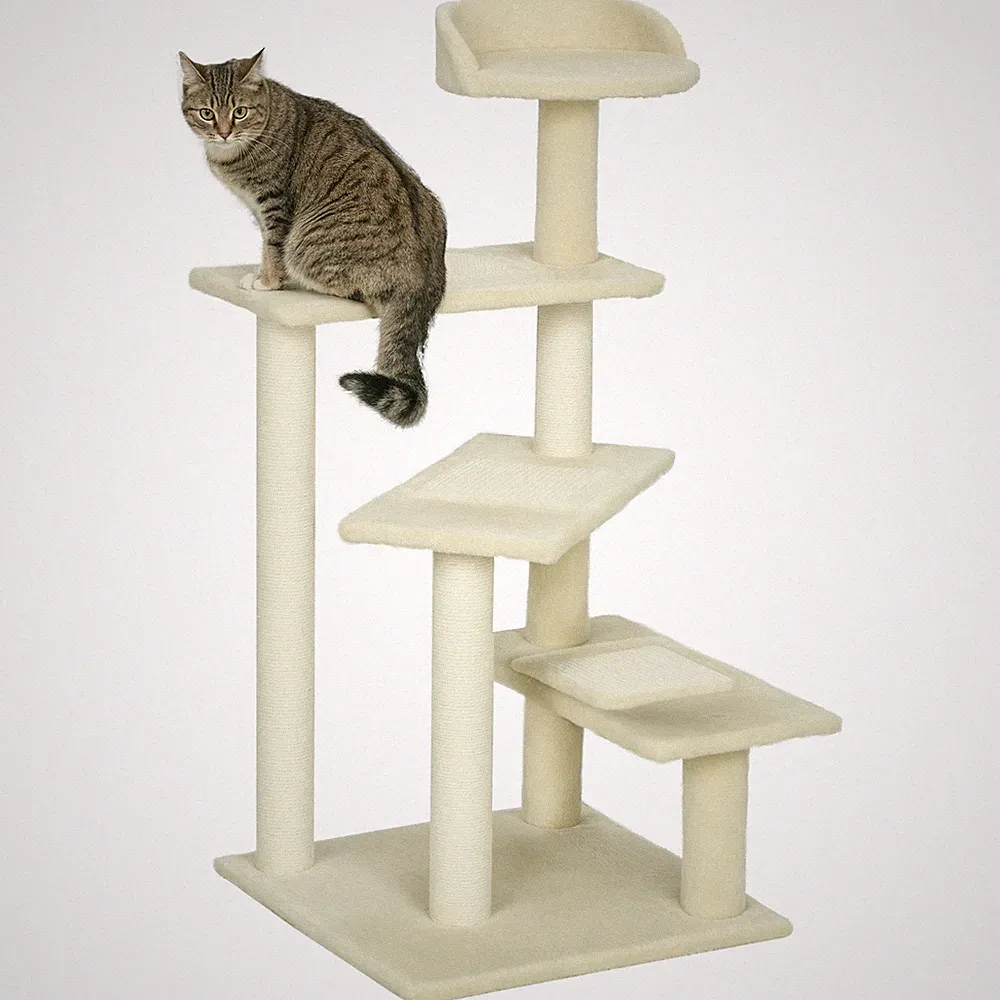 Kratzbaum Katzenkratzbaum mit Sisalsäulen Katzenbaum Beige