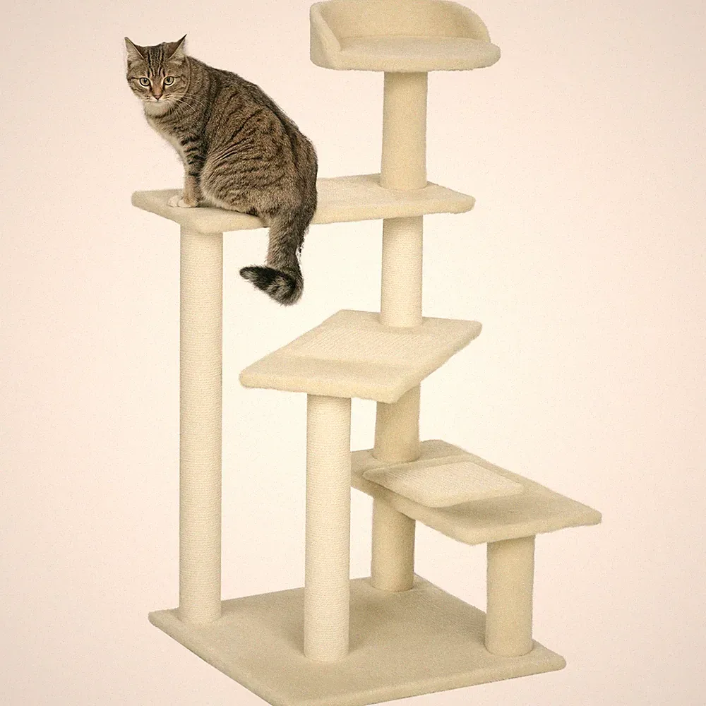 Kratzbaum Katzenkratzbaum mit Sisalsäulen Katzenbaum Beige