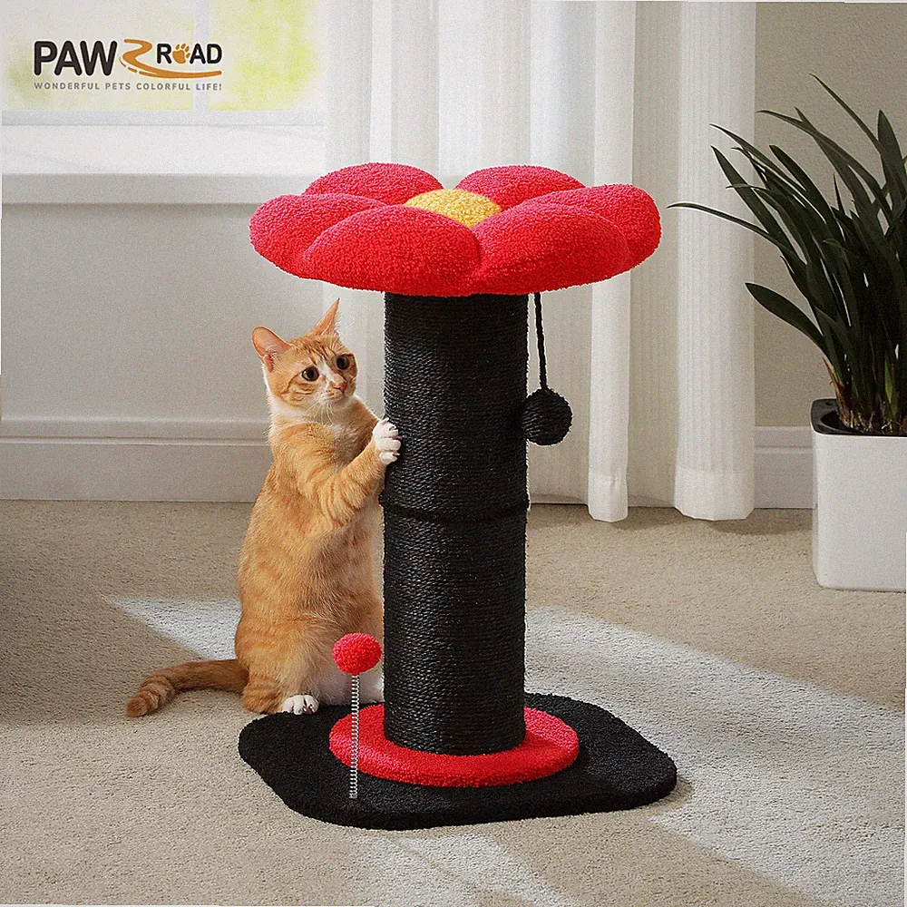Kratzbaum Katzenkratzbaum Sisal Kratzstamm Kratzsäule für Katzen mit ball 60cm