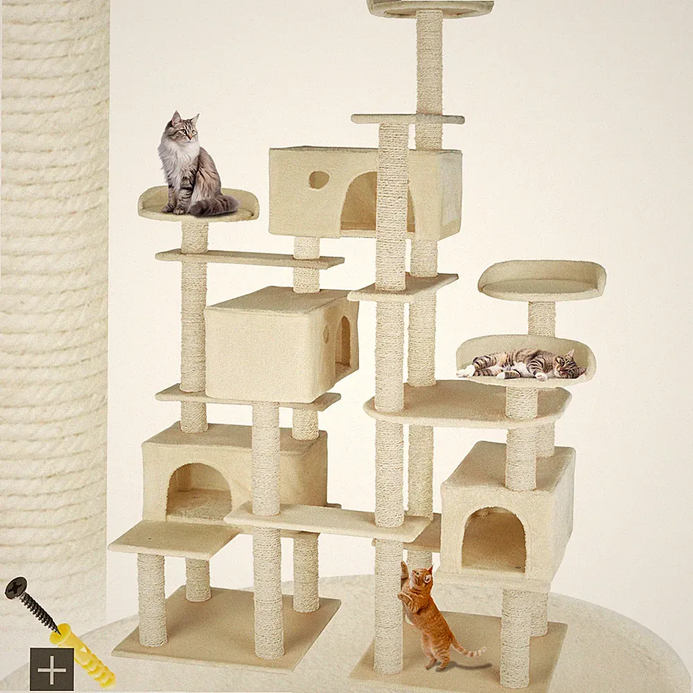 Kratzbaum Katzenkratzbaum XXL Katzenbaum große Katzen Kletterbaum 214cm Stabil