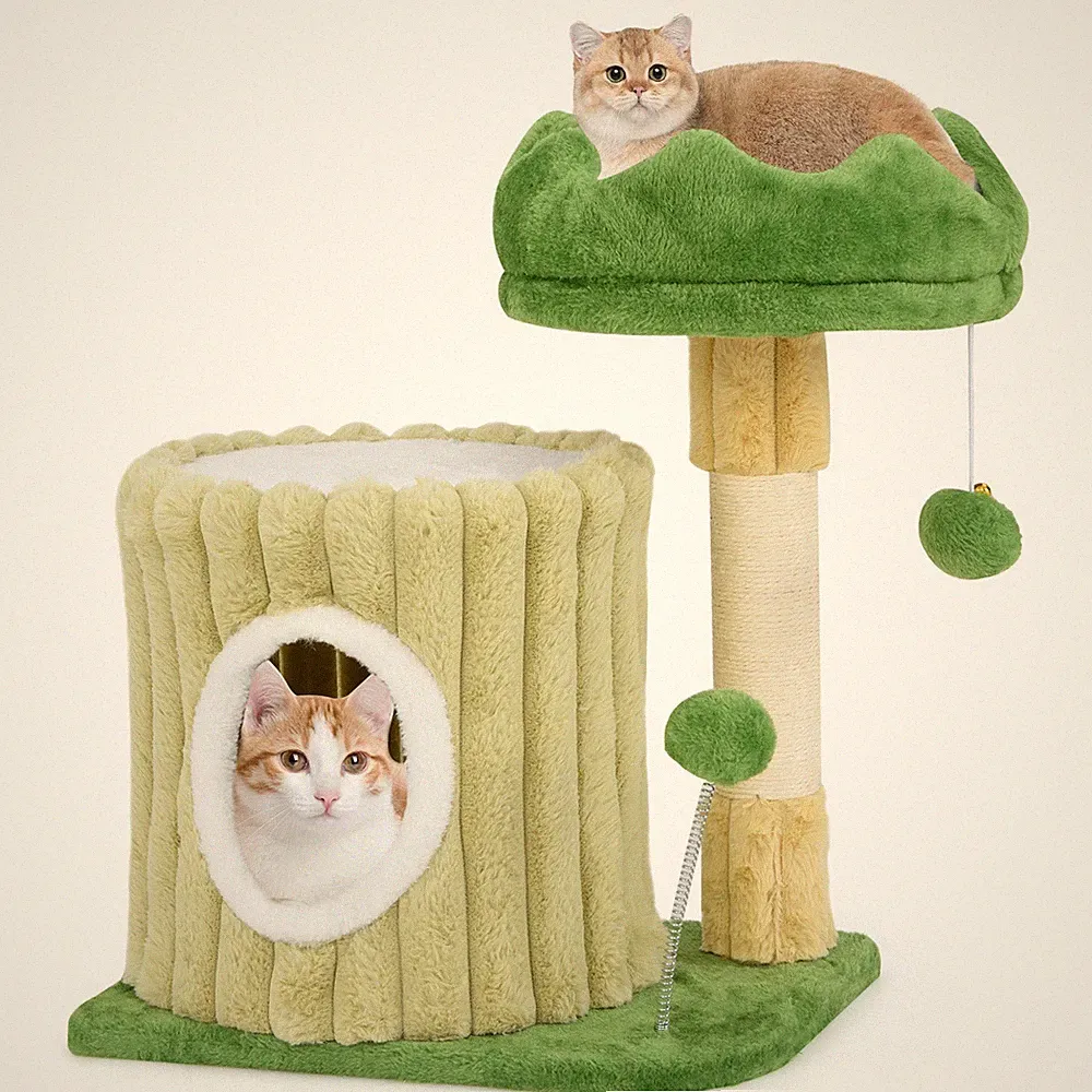 Kratzbaum Klein Katzenbaum Sisal Kletterbaum Katzenmöbel mit 2 Bällen