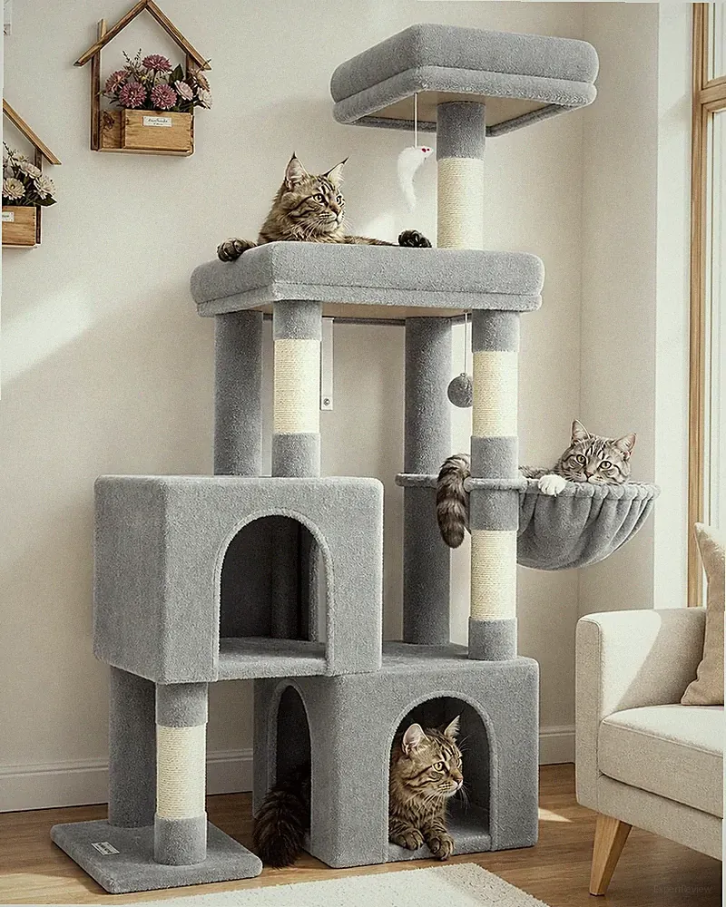 Kratzbaum Klein XL Stabil 134 cm für Große Senioren Katzen Katzenbaum
