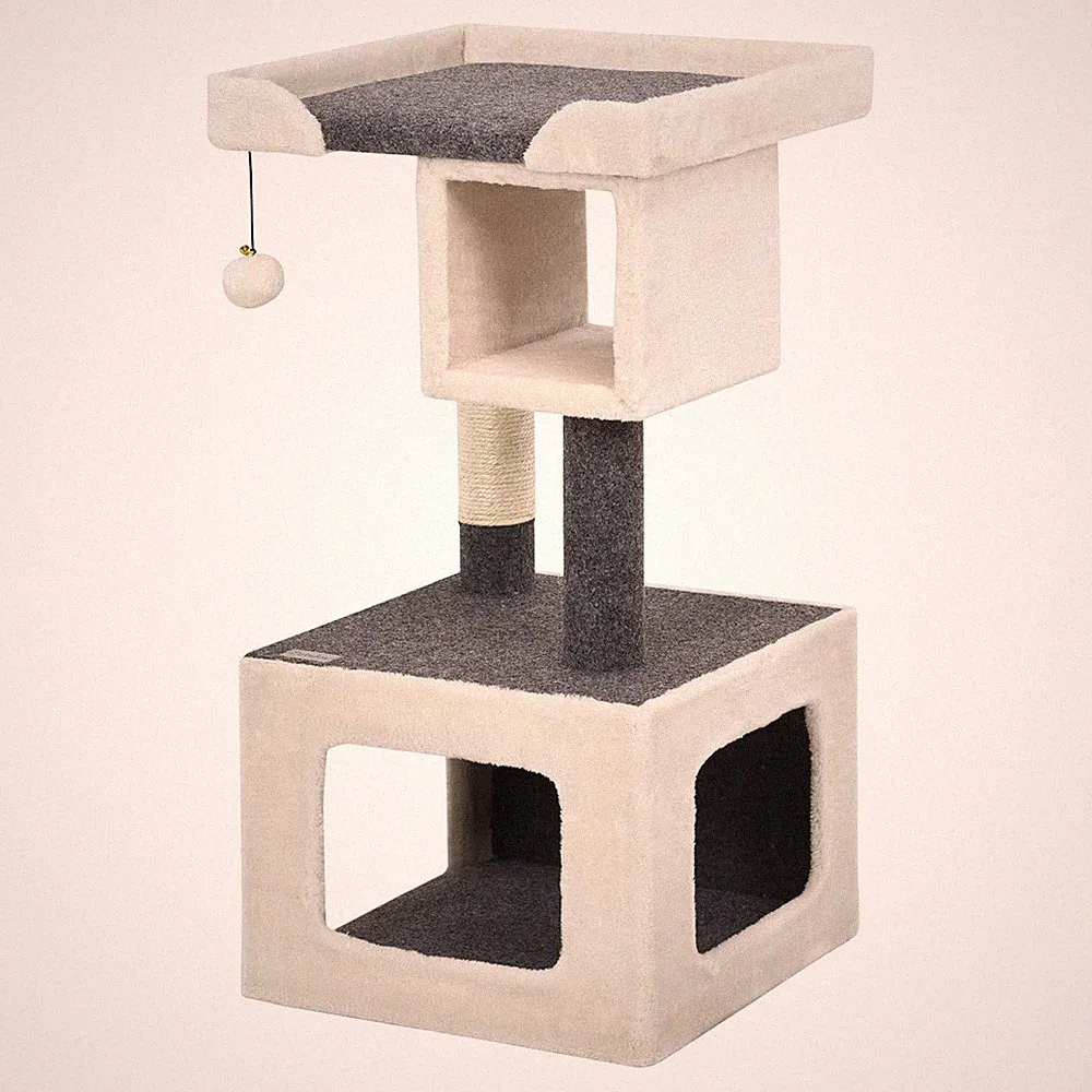 Kratzbaum Kletterbaum Katzenkratzbaum mit Sisal-Kratzstange Katzenbaumwohnung