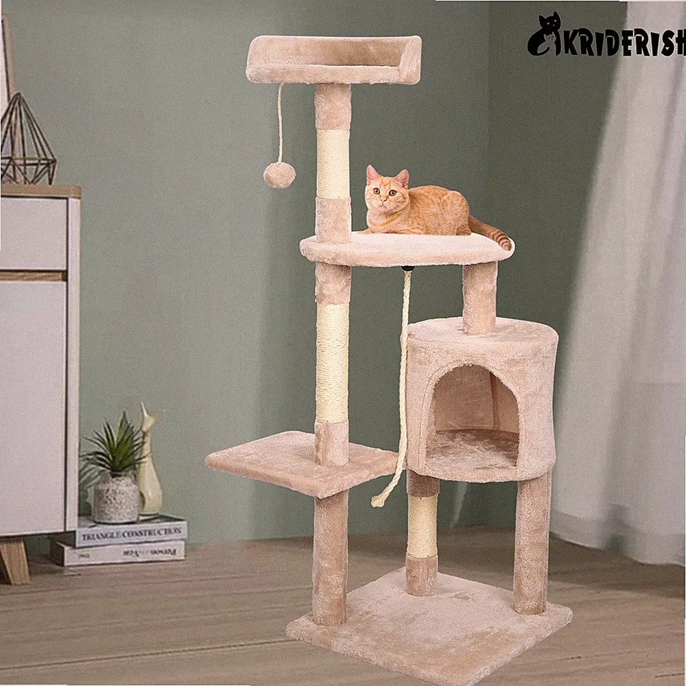 Kratzbaum Kletterbaum & Kuschelhöhle Katzenbaum Katzen Sisal Katzenregal 112 cm