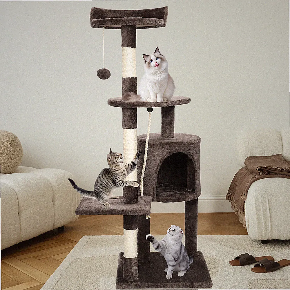 Kratzbaum Kletterbaum & Kuschelhöhle Katzenbaum Katzen Sisal Katzenregal 112 cm