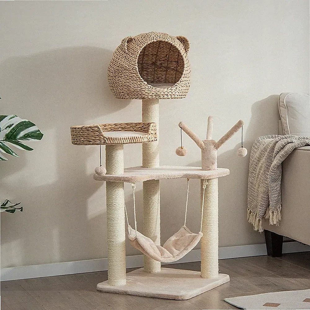 Kratzbaum Kletterbaum mit Katzenhöhle Kratzbaum Katzenhöhle Spielbaum 121 cm
