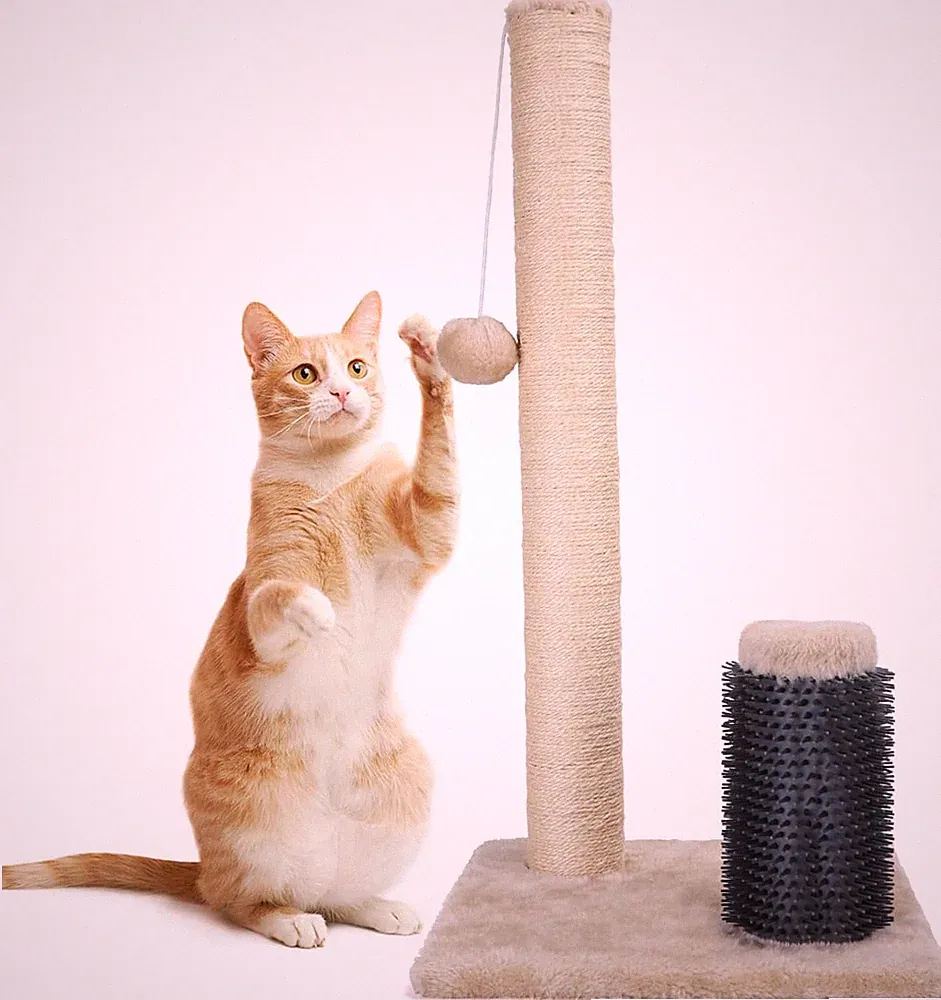 Kratzbaum, Kratzsäule für Katzen, Katzenkratzer mit stabilem Sisalseil und hänge