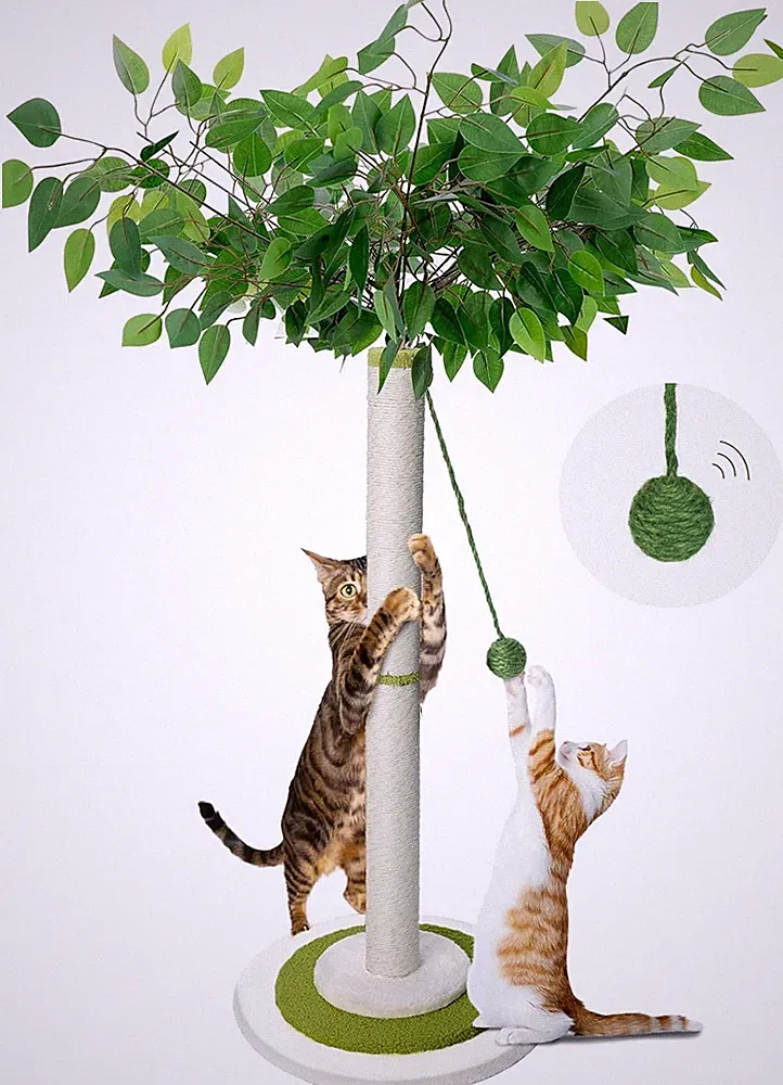 Kratzbaum Kratzstamm mit 80 cm Kratzsäule für Klein und Große Katzen Katzenkratz