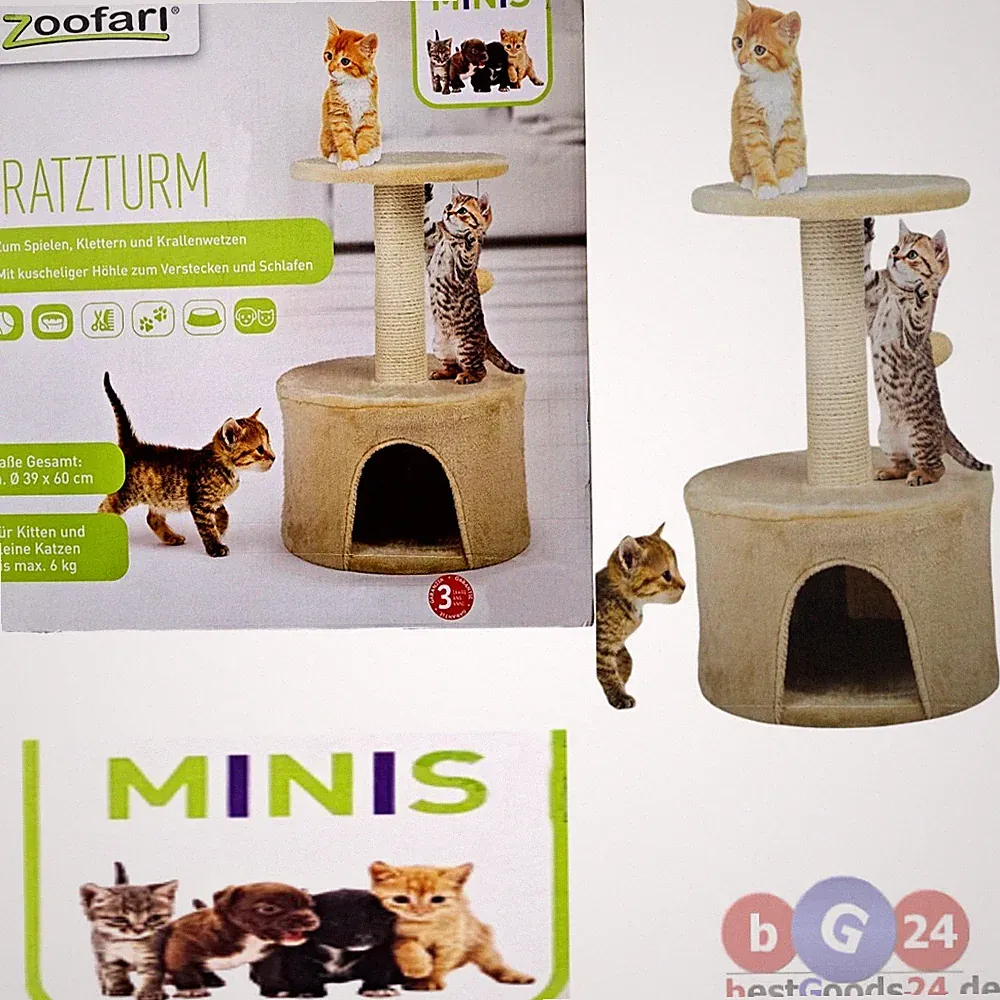 Kratzbaum Kratzturm kleine Katzen Kitten Zoofari Katzenspielzeug NEU