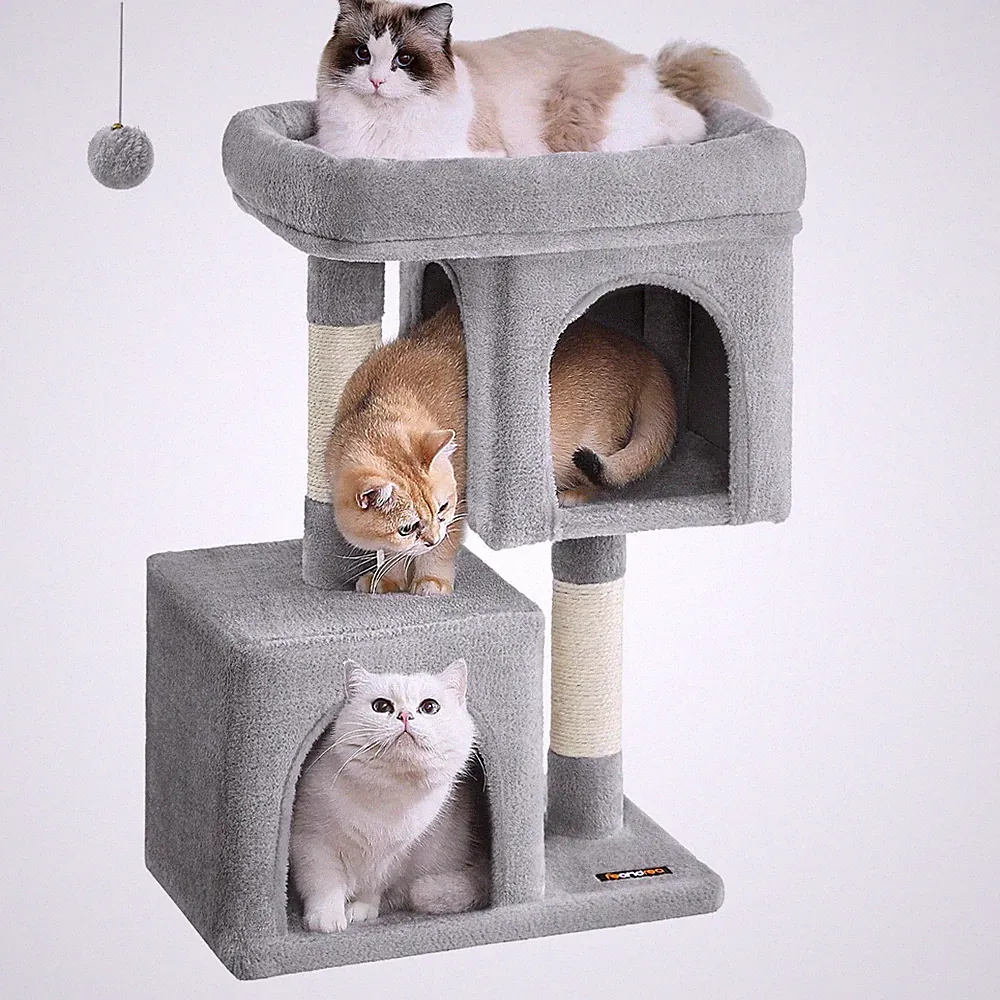 Kratzbaum M 74cm für mittelgroße Katzen bis zu 5 kg große Plattform PCT612W01
