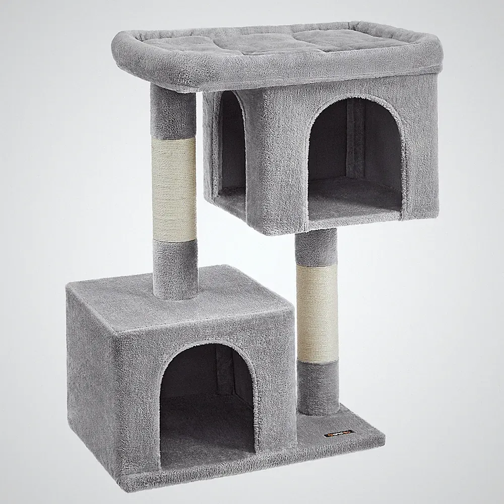 Kratzbaum M-XL Katzenbaum, mit 2 Häuschen, Sisalstämme, kompakt PCTDE614W01