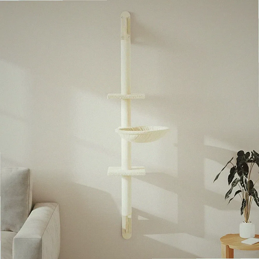 Kratzbaum mit Kratzsäule Wandmontage Katzenbaum Katzenkratzbaum 142,5cm vidaXL