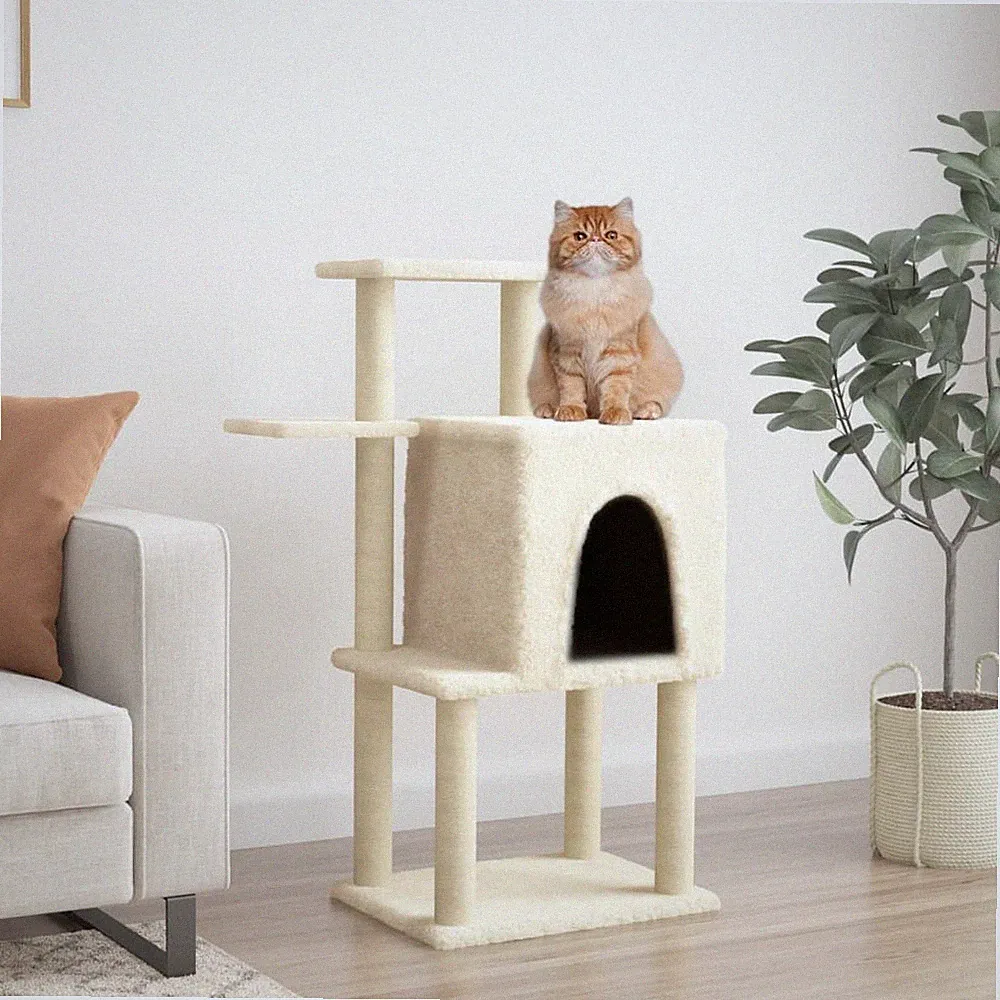 Kratzbaum mit Sisal-Kratzsäule Katzenkratzbaum Katzenbaum Katzen 97cm vidaXL