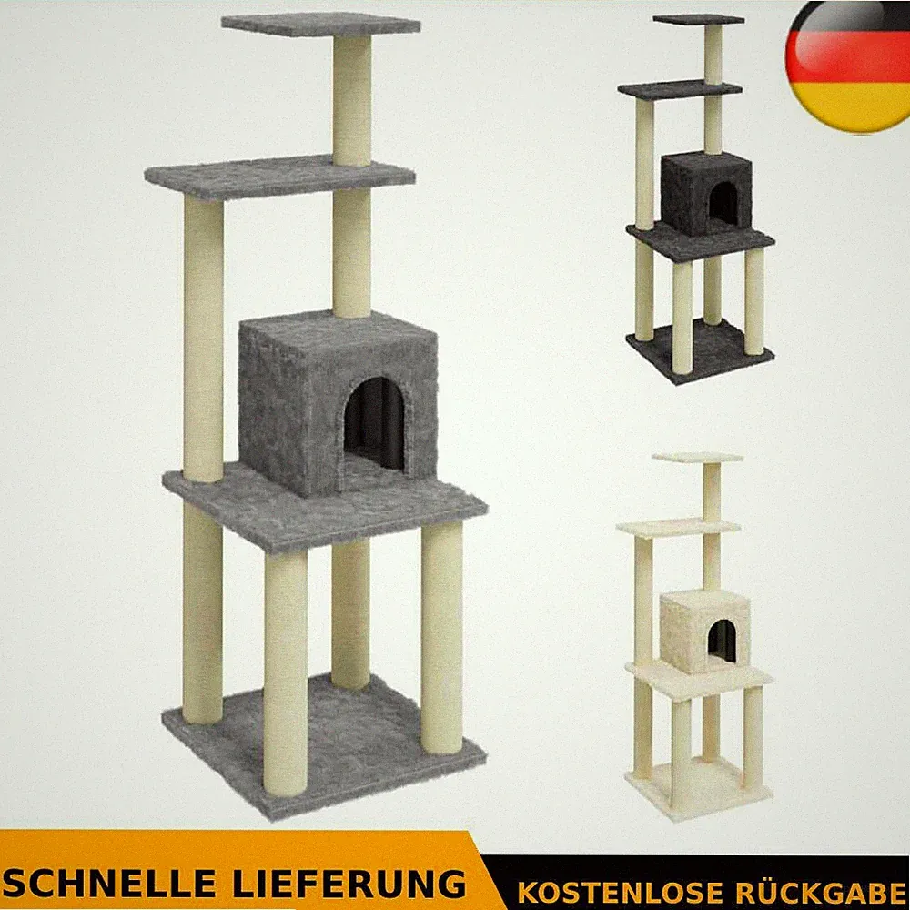 Kratzbaum mit Sisal-Kratzsäulen 105cm Katzenbaum Katzen mehrere Auswahl vidaXL