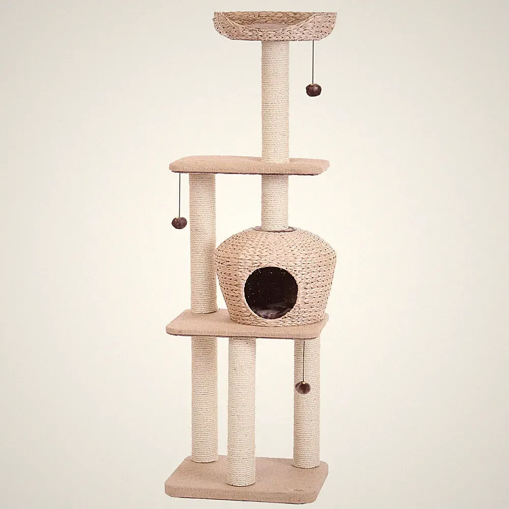 Kratzbaum 'Nanuk', braun, ca. 156 x 50 x 40 cm
