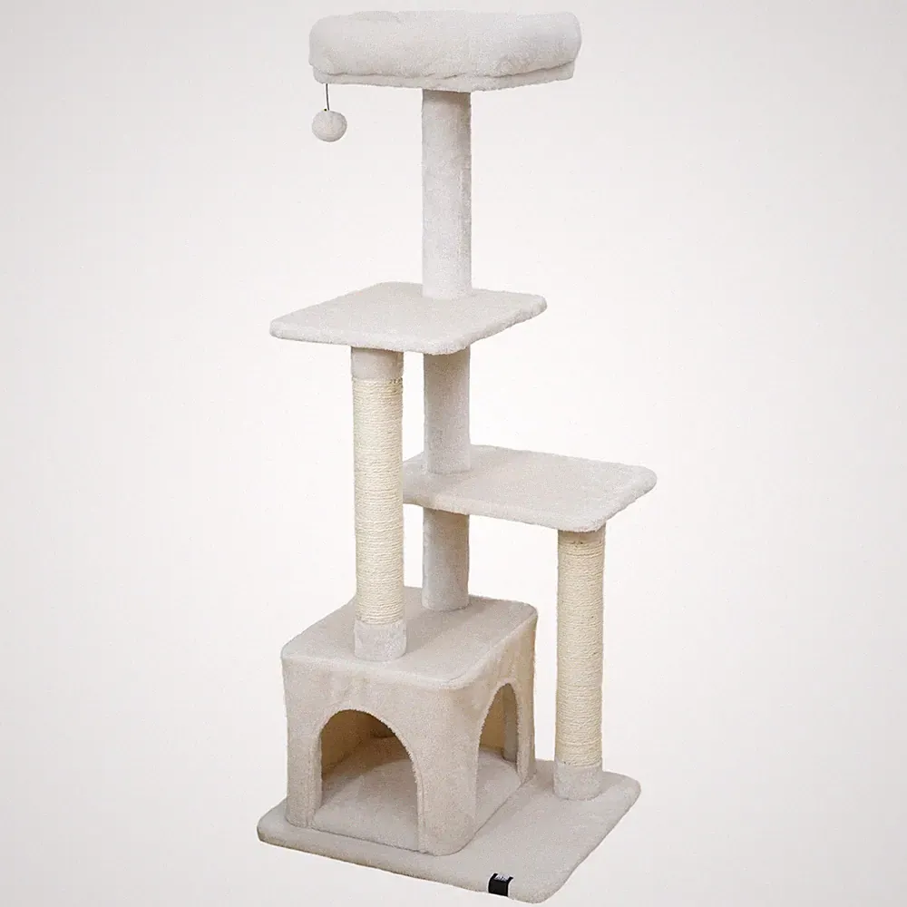 Kratzbaum Oklahoma creme 49x40x120cm für Katzen von Europet Bernina