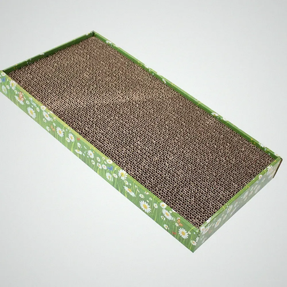 Kratzbaum Pappe 48x25x5 cm mit Katzenminze - Kratzbrett für Katzen Croci