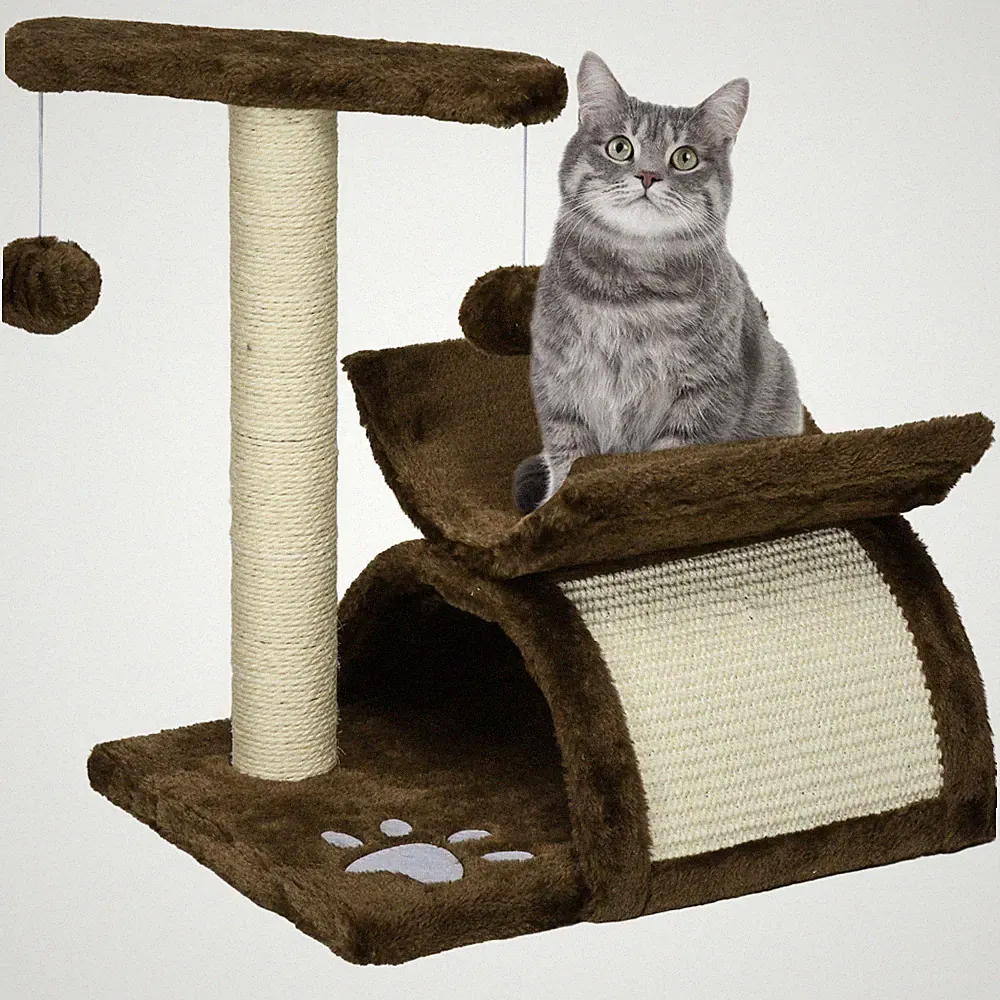Kratzbaum Plüsch Kratzer Katze Aktivität Spielcenter Top Bar Tunnel baumelnder Ball