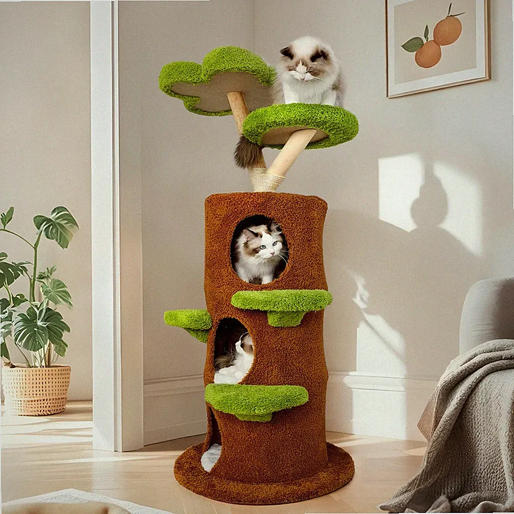 Kratzbaum stabil Katzenbaum klein Katzen Kratzbaum Holz Sisal große Katzen 150cm